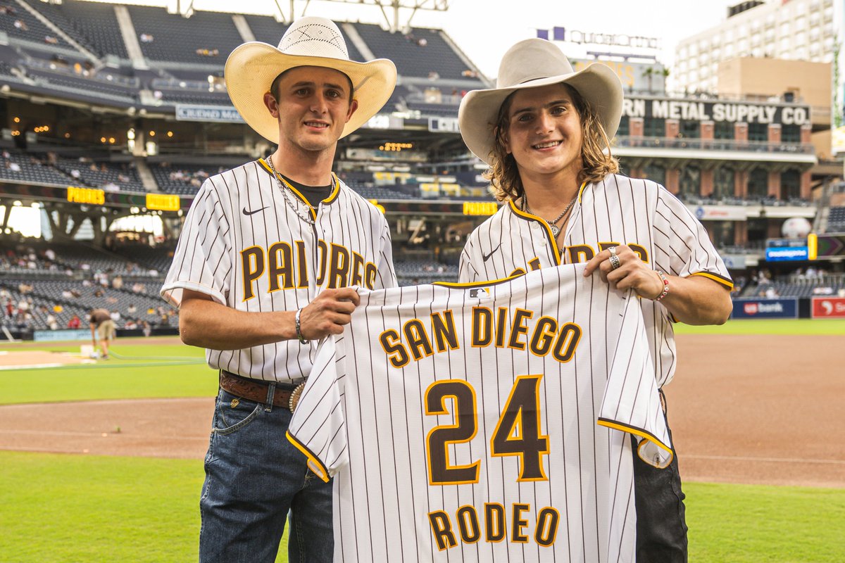 Padres's tweet photo. When we say Yee, you say Haw 🤠 

Don't forget tickets for the first ever San Diego Rodeo go on-sale September 18: https://t.co/AdAsEEJHnE https://t.co/HFEIdMjuBz