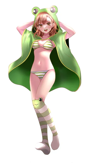 御坂美琴 フード☆るっく ゲコ太ver.欲しすぎて描いてみた新しいPC買ったばかりだからしばらく我慢… 