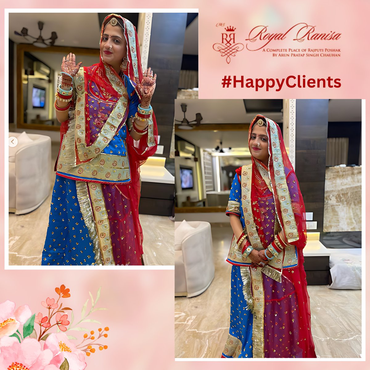 RoyalRanisa's tweet image. Charming Look....

Baisa feeling so happy wearing the Dress of Royal Ranisa which is in blue and red colour with handwork..

Thank you so much @pushpapurohit for shopping with Royal Ranisa official.

#clientdiaries #royalranisa #rajputiposhak #HappyClientsDiaries #rajputanaswag