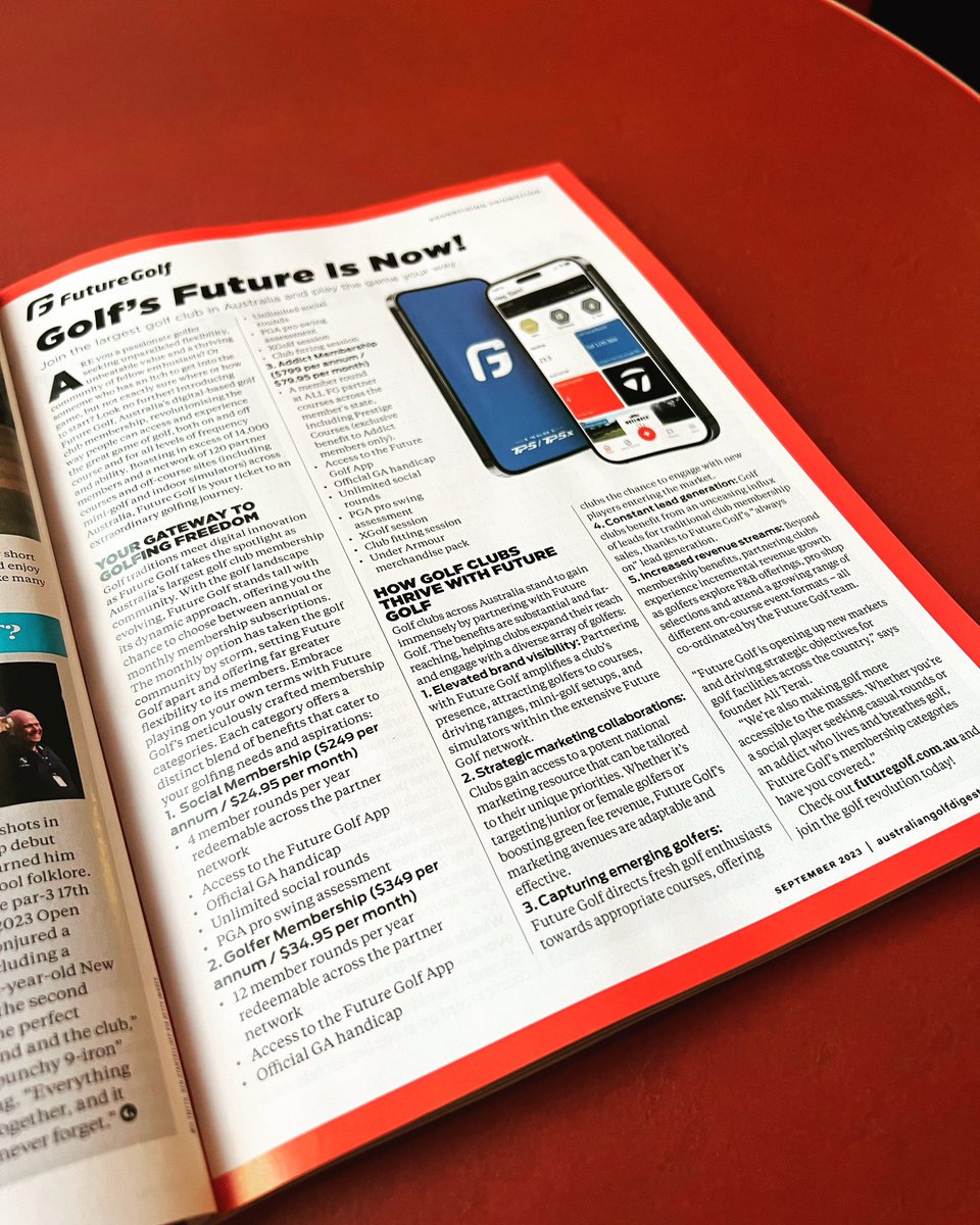 Thanks for the amazing spread <a href="/GolfDigestAU/">Australian Golf Digest</a> #FutureGolf #PlayYourWay