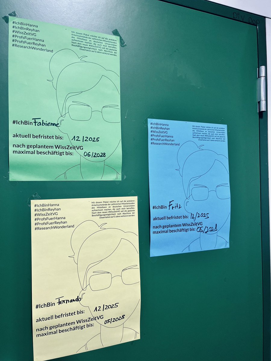 Spotted at @UniBremen today: A very personal and touching initiative to highlight working conditions and employment in academia. 
#IchBinHanna #IchBinReyhan #WissZeitVG