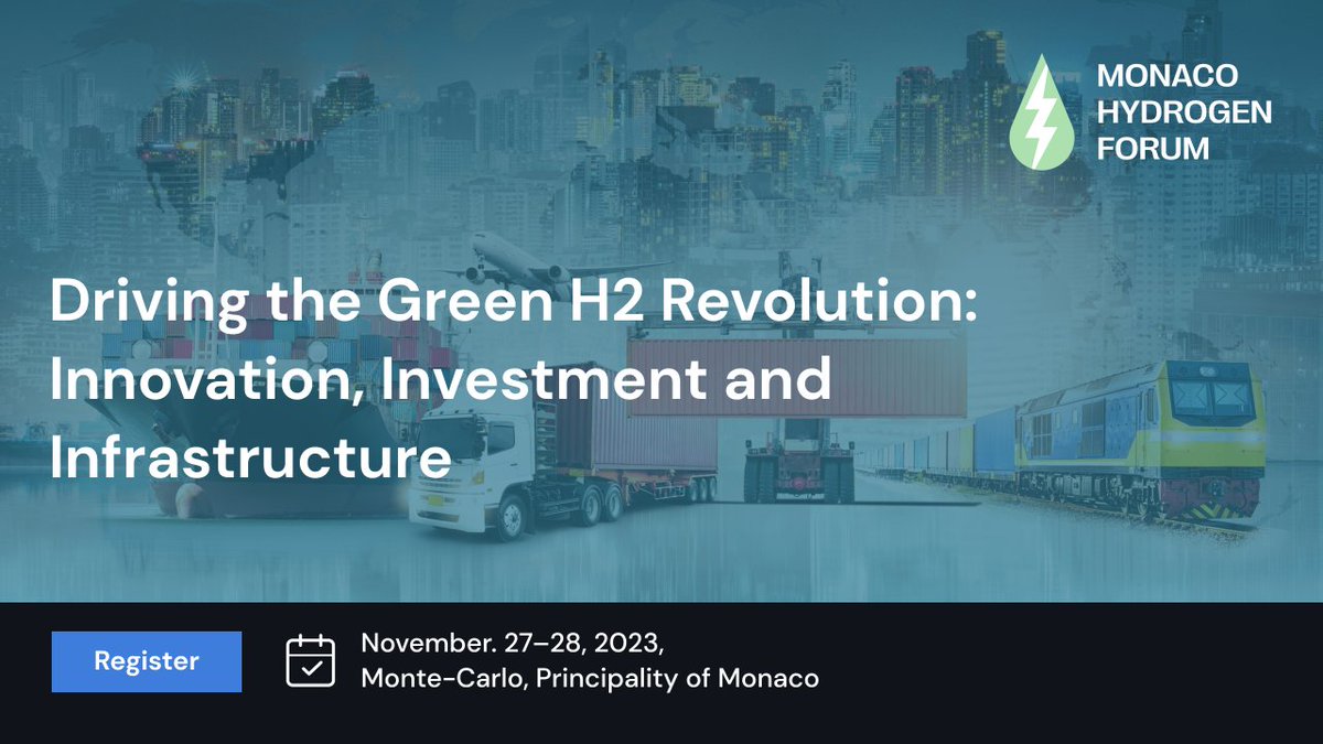 🗓️ SAVE THE DATE - The Monaco Hydrogen Forum will take place on 27-28 November 2023 at the Hôtel Hermitage, Monte-Carlo, Monaco.

This year’s key theme is Driving the Green H2 Revolution: Innovation, Investment and Infrastructure.

Find out more: monacoh2.org