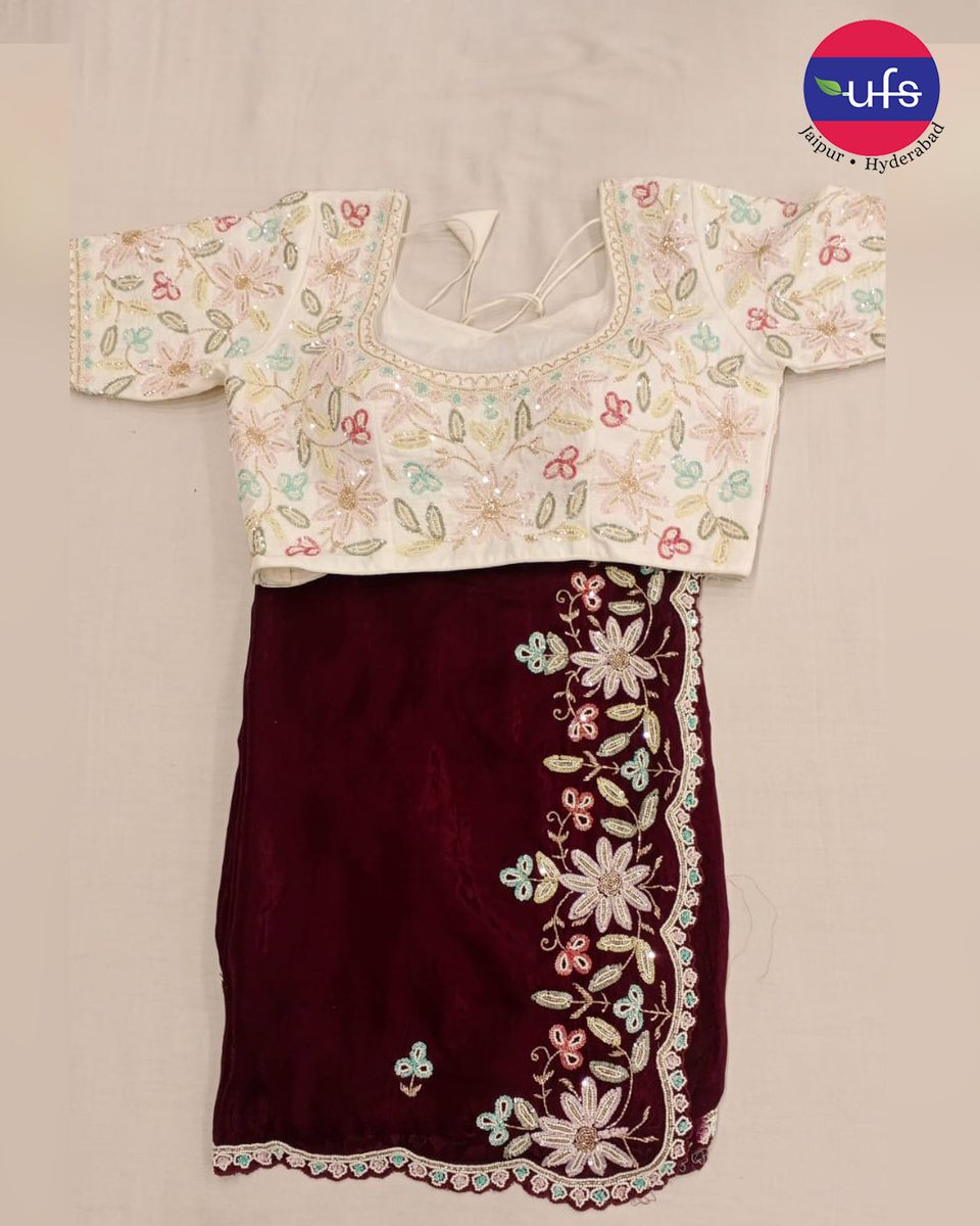 ufs_india's tweet photo. Set your fashionable statement with this stunning brown embroidered blouse and off-white skirt from UFS. 
#uniquefancysarees #trending #DRESSES #lehenga #designerclothes #zariwork #ethnicdress #dress #suit #longkurti #bridalwear #lehengacholi #weddingwear #boutique https://t.co/l6Gfh9F94Q