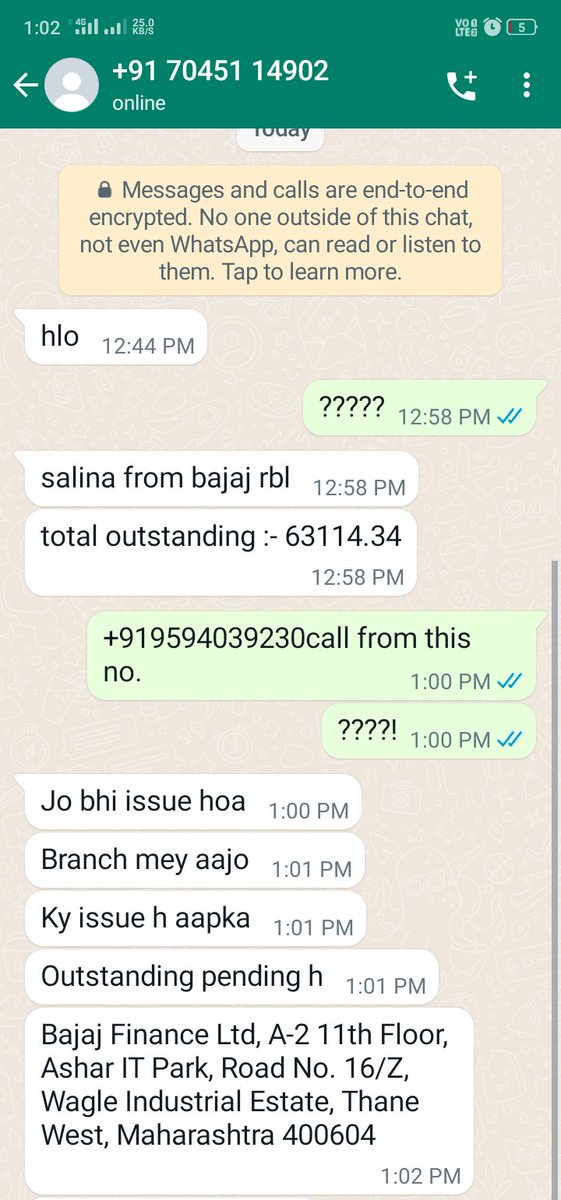 RBL Bajaj harrasement.+919594039230 call from this no. Request for icard then instead of sending icard sending messages by this no.+91 70451 14902 .UR authorised nos.?