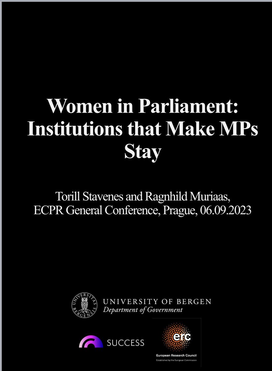 We present our paper today in the panel “Parliamentary Elites and Beyond! ⁦@TorillStavenes⁩ ⁦@RMuriaas⁩ 🕓 16:00 Building C #ecprgc23 ⁦@GENDERSUCCESS⁩ ⁦@UiB_Gov⁩ ⁦@ERC_Research⁩