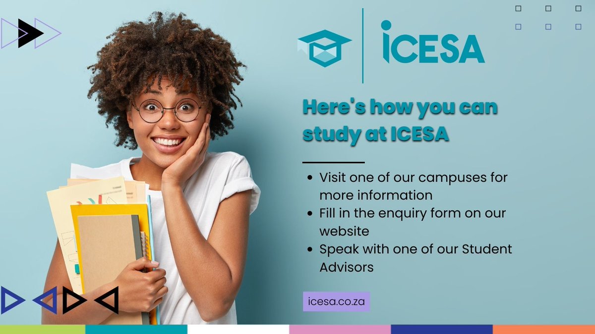 IcesaCollege's tweet photo. The future is yours for the taking! Get ready to write your tomorrow with accredited programmes from ICESA. We provide opportunities for you to take your education and career goals to the next level. What are you waiting for? Reach new heights with ICESA! https://t.co/jGogY472Q8 https://t.co/EAGbu0lfwa