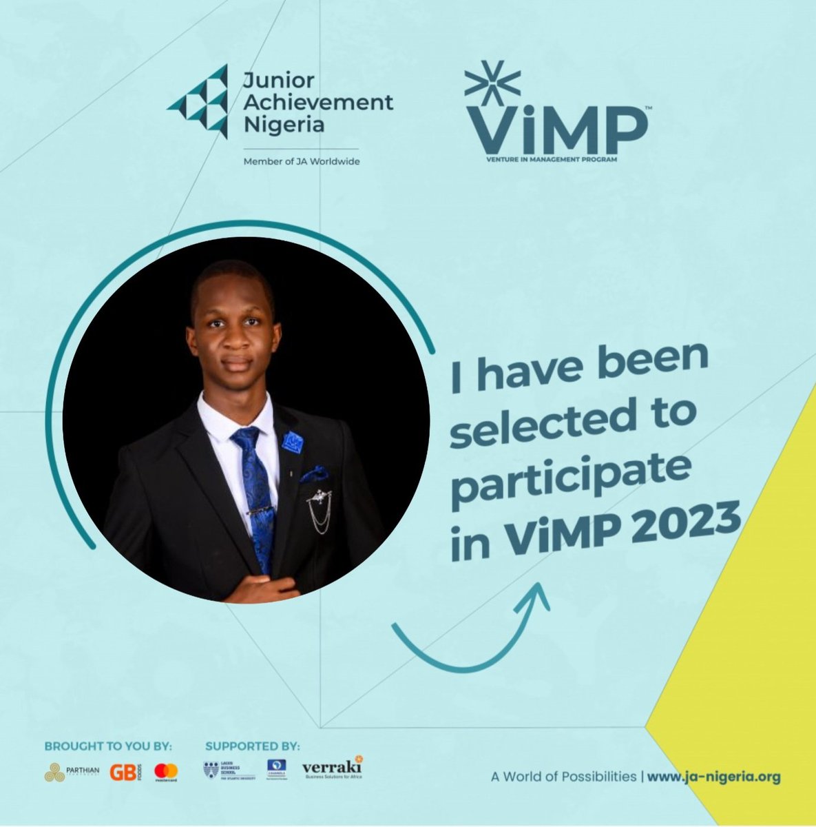 UcheMiti's tweet photo. Yippee!

I have been selected as a participant of the Venture in Management Program (ViMP) curated by @JANigeria in collaboration with the famed Lagos Business School.

I am grateful to @JANigeria and I am set to be transformed!

#ViMP #ViMP2023 #JANigeria #JANViMP https://t.co/MNA9nnflbq