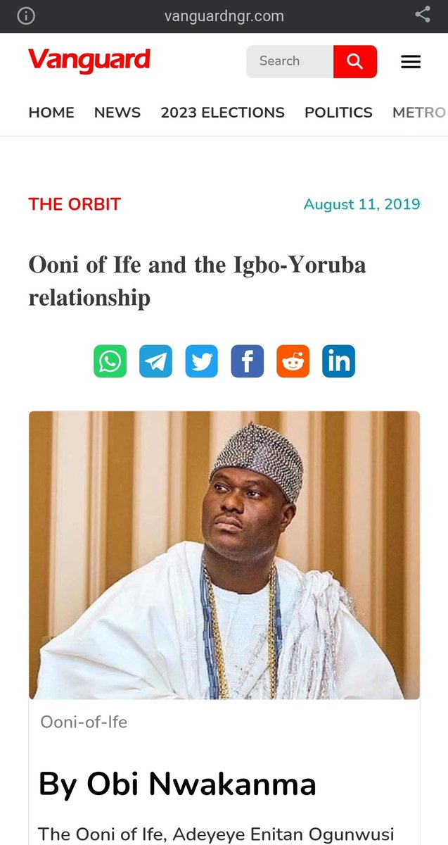 ipob_central's tweet photo. Some individuals from the Agbado community, who are known for causing disturbances, are currently criticizing @OoniAdimulaIfe for a comment he made a few years ago. 

Instead of conducting thorough research to understand the historical relationship between the Igbo and Yoruba people, they seem determined to deny any connection between the two groups.

I have previously stated that the 'Igbo are not recruiting' or conquering anyone. However, we need to prioritise truthfulness over personal biases.

Perhaps these individuals are concerned that the Igbo might lay claim to Ile-Ife. Rest assured, the Igbo are not known for conquering others.

We engage in defensive warfare rather than offensive actions. If there is any tribe that has displayed such tendencies, unfortunately, it is my Yoruba friends.

Yes, the culture you are celebrating in ile-ife is owned and borrowed from the Igbo. Stop abusing the Ooni,  he is privy to historical archives that none of you has. You can't find them on social media or public galleries. 

#FreeMaziNnamdiKanu 
#BiafraReferendum 
#Oduduwaexit
#EndNigeriaToSaveLives 

@dj2plus_ @abati1990 @ruffydfire 
@OjyOkpe @engrenuose 
@EmekaGift100 @ChinasaNworu 
@BiafranTweets 👇