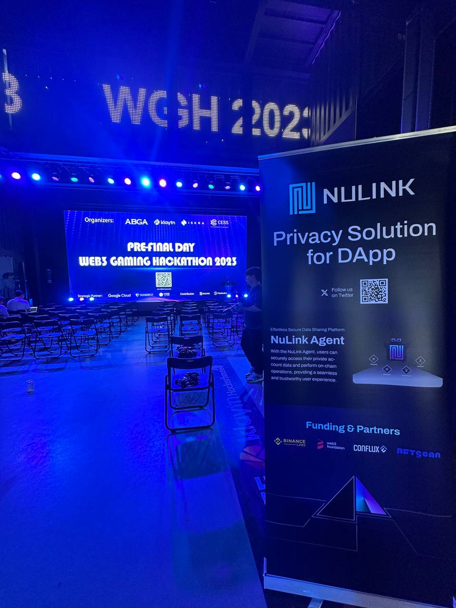 Come and meet NuLink team in Seoul, Korea 🇰🇷! 🤓

Learn more about data privacy and encryption at the Web3 Gaming Hackathon 2023 Pre-Final during Korean Blockchain Week.

📅 Date: 6th September, 2-6 pm KST
📍 Venue: SJ. Kunsthalle, Seoul 
👇
#NuLink #Web3Gaming #DataPrivacy