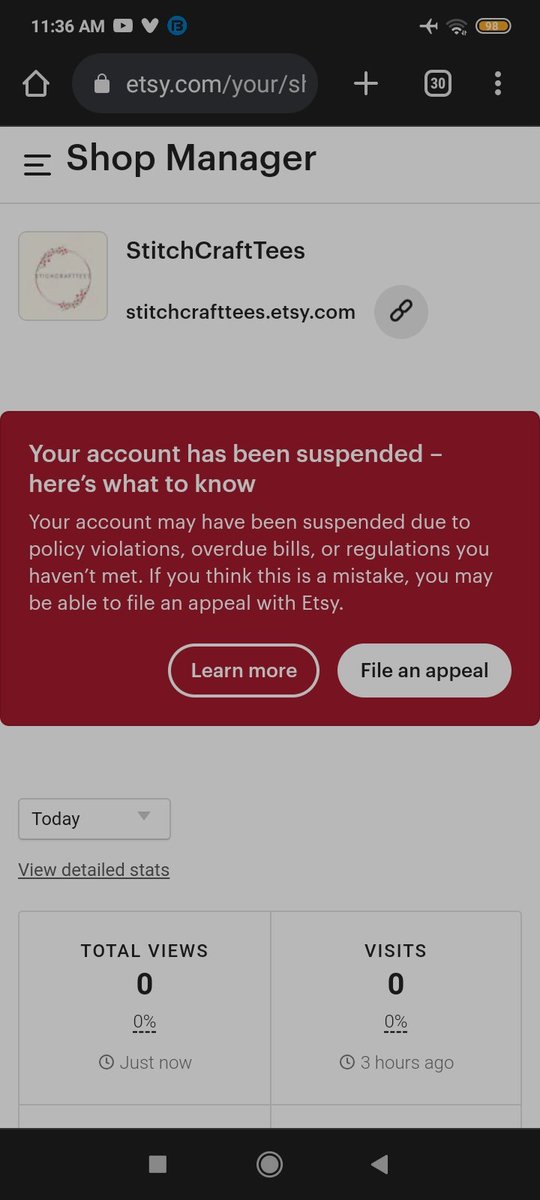 Mukulranjan97's tweet photo. @Etsy opened my new account 9 days ago did everything said by etsy and still my account suspended such a awful experience tried contacting etsy no response i already filled appeal 1st time unsuspend and again suspended fr no reason I can't file a new appeal now Awful experience https://t.co/HtVRQ1tzEJ