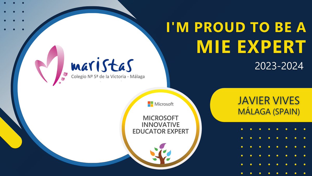 This year will be amazing. So excited to be selected as an MIE Expert for 2023-2024 #MicrosoftEdu #MIEExpert <a href="/MaristasMalaga/">Maristas Málaga</a> <a href="/MaristasMedit/">MaristasMediterranea</a>