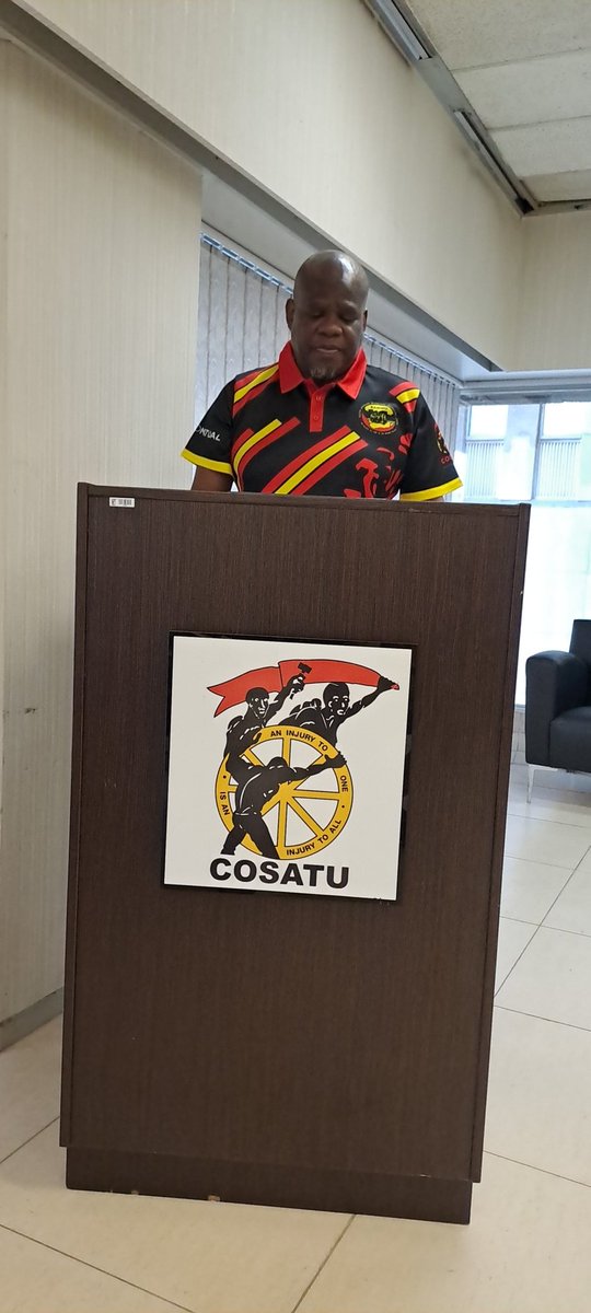 _cosatu's tweet photo. #COSATU Deputy General Secretary Gerald Twala is addressing the COSATU #NEDCOM at Braamfontein attended by affiliated trade unions to engage on #WorkerEducation, #SkillsRevolution and education and training aspects of trade unionism #ClassConsciousness #IdeologicalTraining https://t.co/NPsT9D1vey