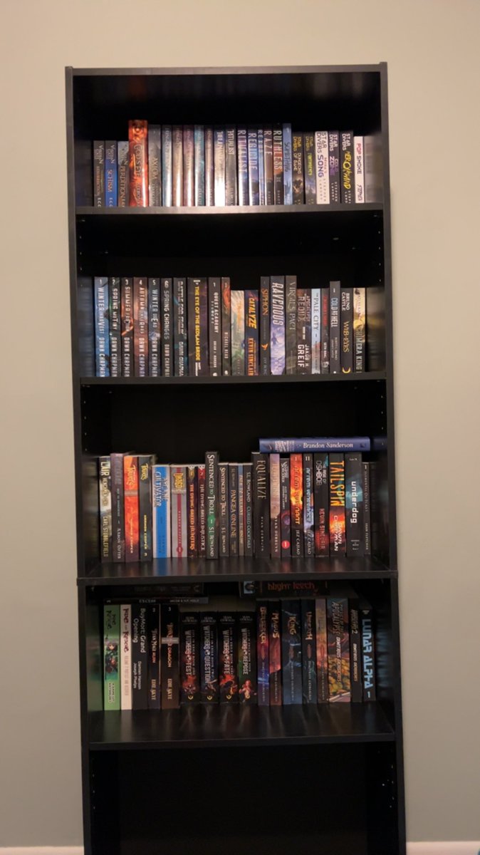 Richdolphus's tweet image. New shelf is up! 88 books!