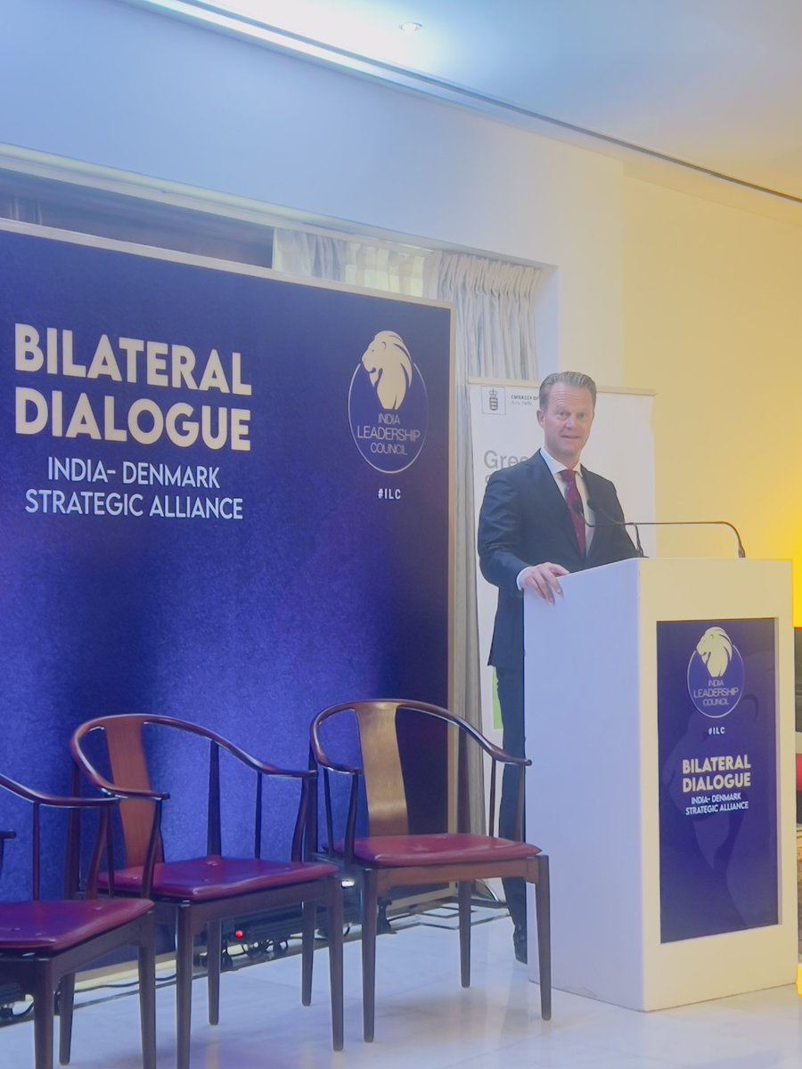 DenmarkinIndia's tweet photo. It is never too early to discuss sustainability♻️This morning Ambassador @svane_freddy hosted a #BilateralDialogue India-DK Strategic Alliance organised by @EconomicTimes @ILCbyTimesGroup
Fruitful discussion on Indo-Danish green opportunities under #GreenStrategicPartnership https://t.co/o9gY99NEI8