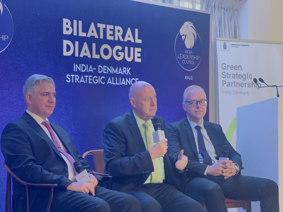 DenmarkinIndia's tweet photo. It is never too early to discuss sustainability♻️This morning Ambassador @svane_freddy hosted a #BilateralDialogue India-DK Strategic Alliance organised by @EconomicTimes @ILCbyTimesGroup
Fruitful discussion on Indo-Danish green opportunities under #GreenStrategicPartnership https://t.co/o9gY99NEI8