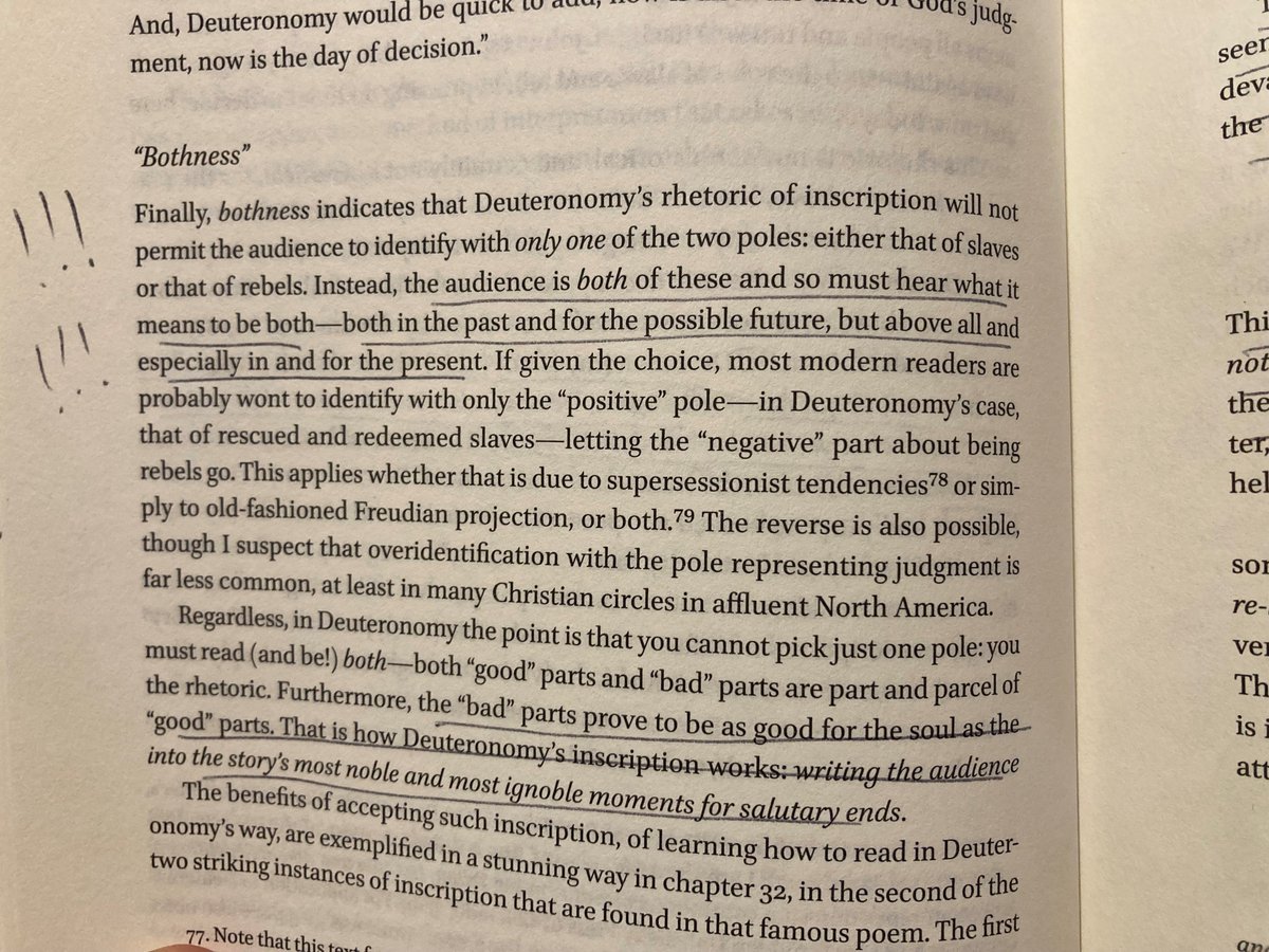 From <a href="/brentastrawn/">Brent A. Strawn</a>'s brilliant essay on the way Deuteronomy "inscribes" later generations into the story of Israel as both liberated slaves and grumbling rebels. Check it out in Brent's new book, The Incomparable God eerdmans.com/Products/7949/…