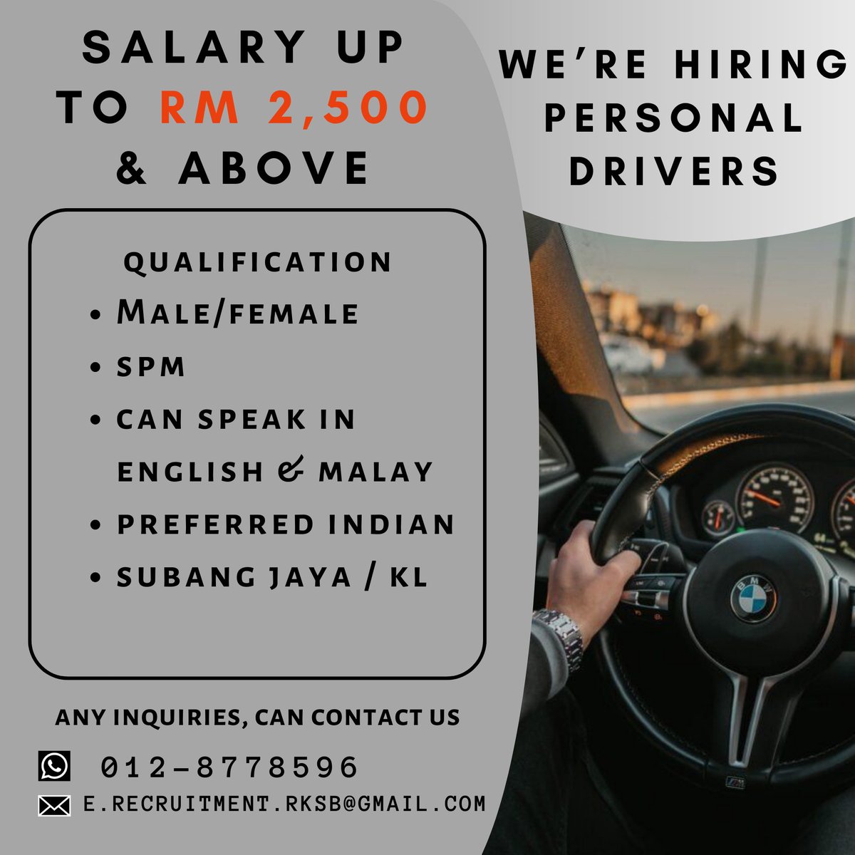 Easy_FastJobs's tweet photo. LOOKING FOR DRIVER'S JOB? 🚗
START YOUR JOURNEY TO BECOME A SUCCESSFUL DRIVER! WE'RE HIRING PERSONAL DRIVERS!!

If you interested, send you resume now!
https://t.co/2UnoX638Rw https://t.co/1epZGWiqxg