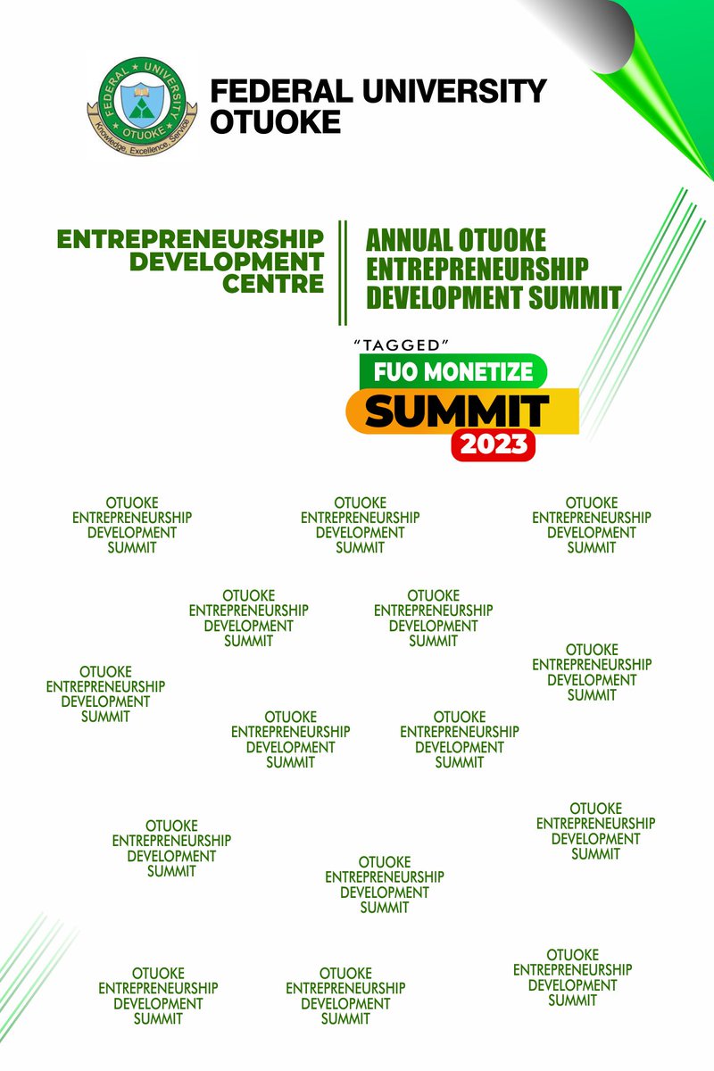 FUOEDC's tweet photo. The Otuoke Entrepreneurship Summit is here! Join us today for a day of learning, networking, and inspiration from some of the brightest minds in business and strategy in Bayelsa state. #OEDS https://t.co/kqVBzTt3zK