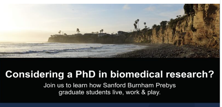 Earn your PhD at Sanford Burnham Prebys. Virtual Open House next month. Learn more about my lab - epigenetics of cancer and aging - and many others. Having done biomedical research in London, Boston, Philadelphia and Glasgow - San Diego is the best!! lnkd.in/gg68-vyE
