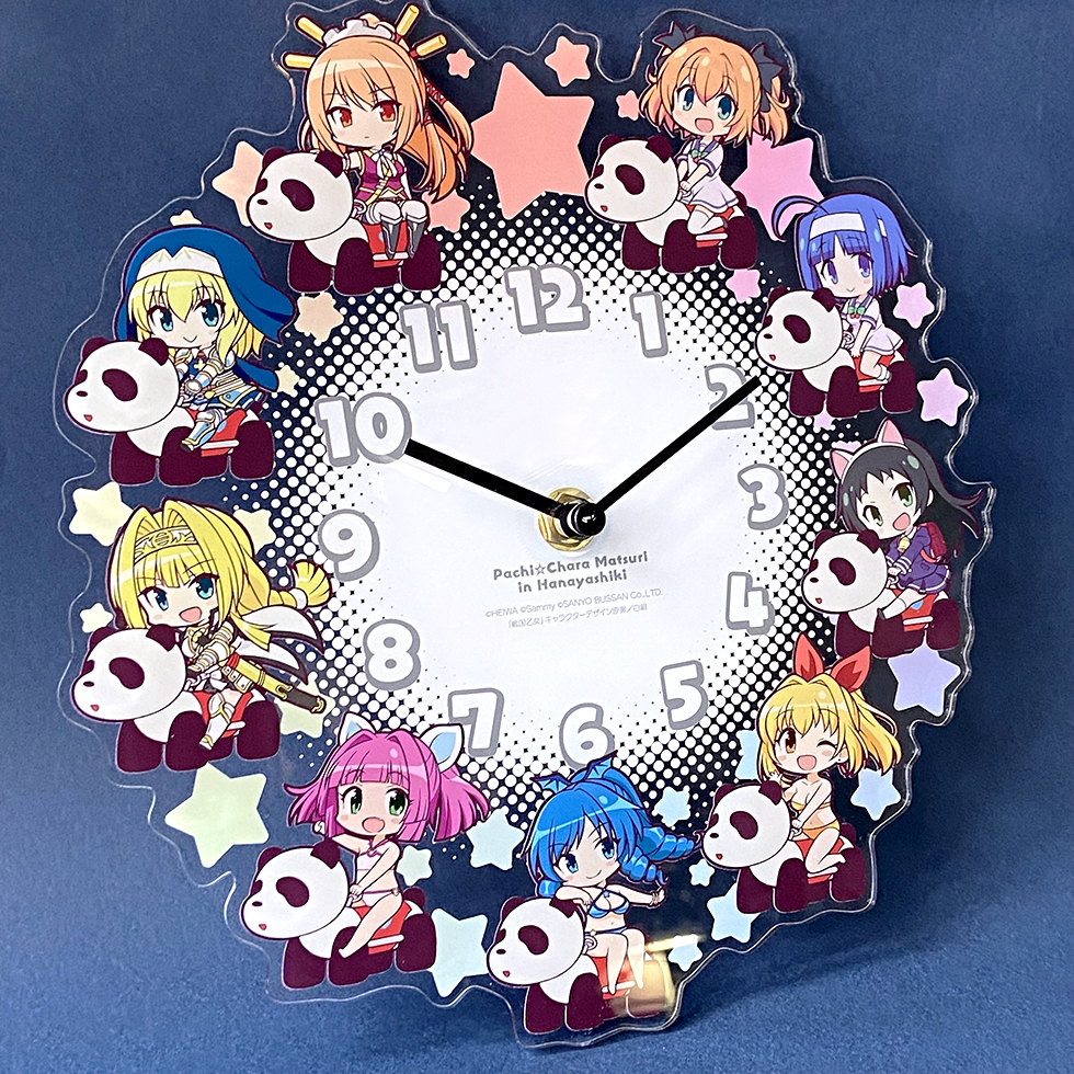 パチキャラ花やしき アクリル掛け時計