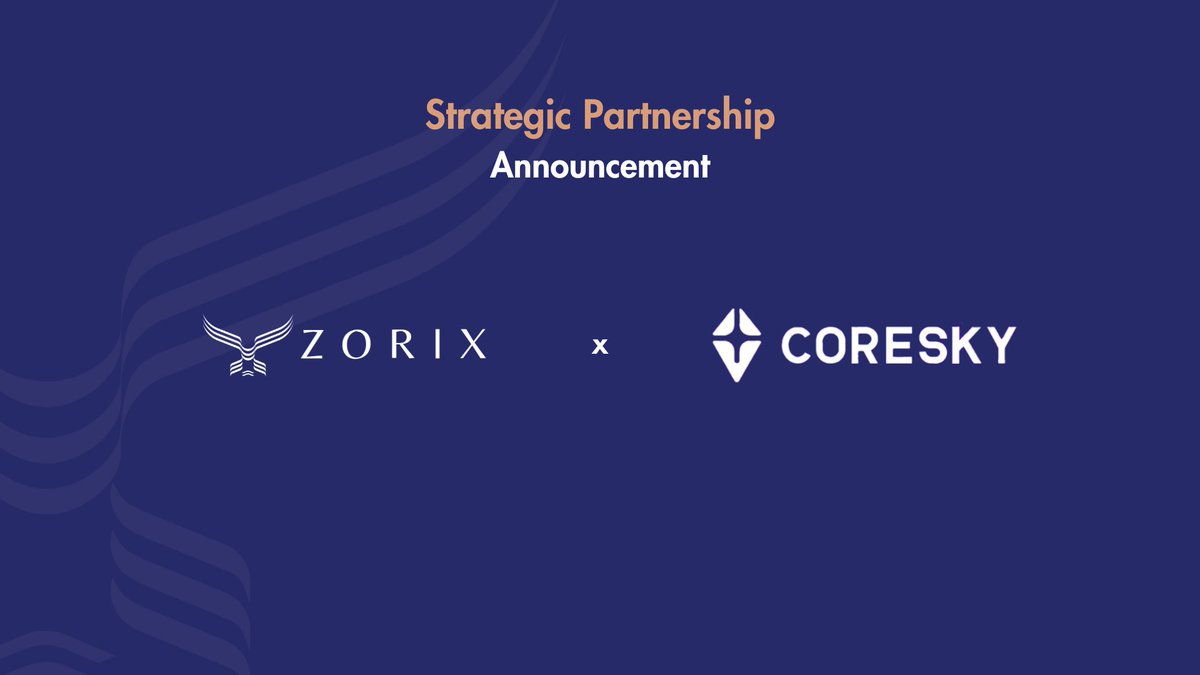 🔥ZORIX just inked a game-changing partnership with <a href="/Coreskyofficial/">Coresky Foundation</a>, the ultimate launchpad platform🚀 
Stay tuned for the innovations this dynamic duo will bring to the table!🌟

#ZORIX #Coresky #Partnership #Ethereum #bitcoin #metamask #cryptomarket #crypto #visa #Mainnet