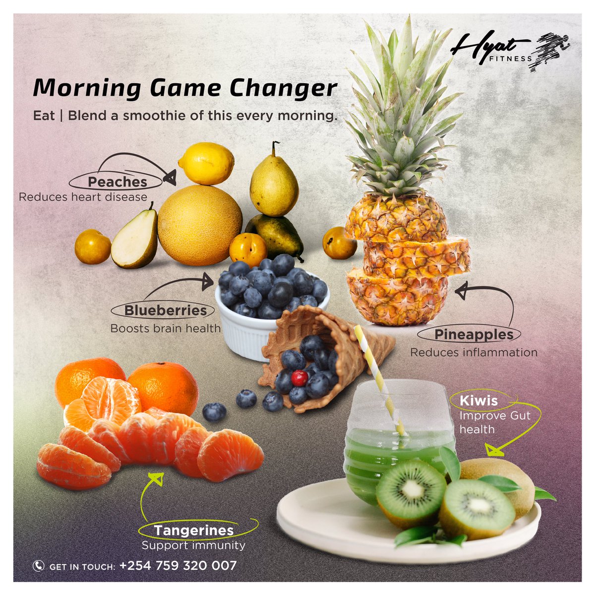 Morning fruits are mandatory over here. Incorporating tangerines, blueberries, pineapples, kiwis, and peaches into your morning routines.
#smoothie #fruitfulness #hydration #weightcontrol #healthylifestyle #healthyeating #healthyfood #smoothie recipe #granola #gym