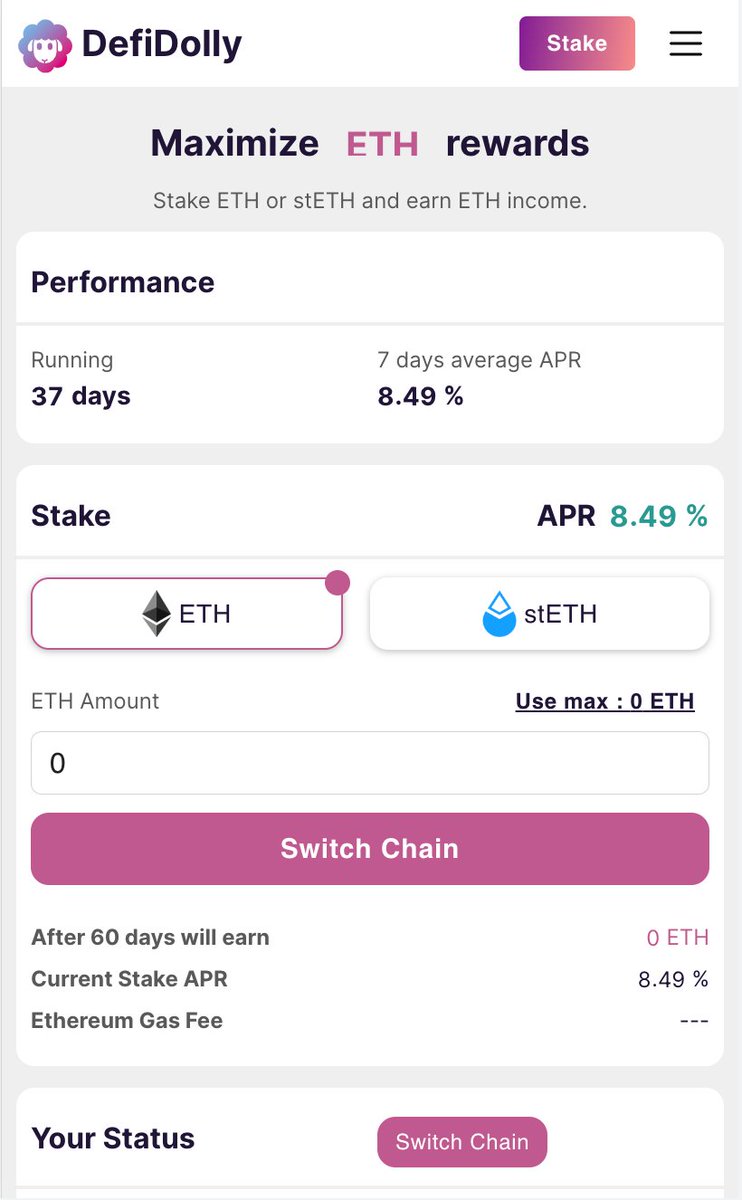 Earn #ETH rewards from #Ethereum. You can pave the way to #passive and stable income.  
Join now👉defidolly.org

#Defi #LSD #LSDfi #yield #compound #wstETH #LDO #stETH #web3 #StakingReward #yieldfarming #Lido #USDT #Airdrop #RollingStones #WoodyAllen #Ahsoka #JillBiden