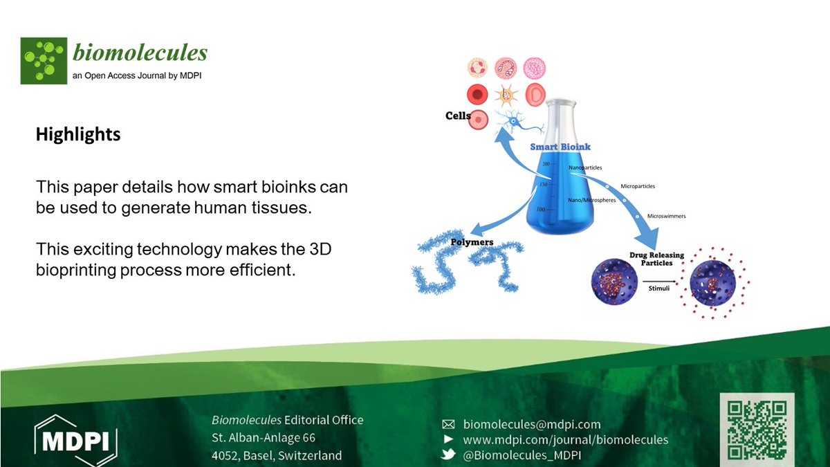Biomol_MDPI's tweet image. #HighlyAccessedPaper
Smart #Bioinks for the Printing of Human Tissue Models by Stephanie M. Willerth et al. from @uvic
#bioprinting
#biomaterials
#stemcells
mdpi.com/2218-273X/12/1…