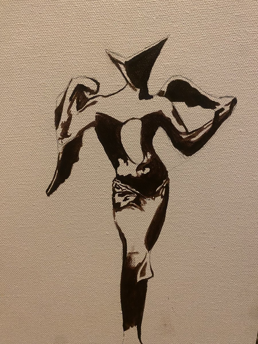 in_trusive_thot's tweet photo. painted a picture of dali's surrealist angel sculpture for my dad :) https://t.co/tIQmAIgbYV