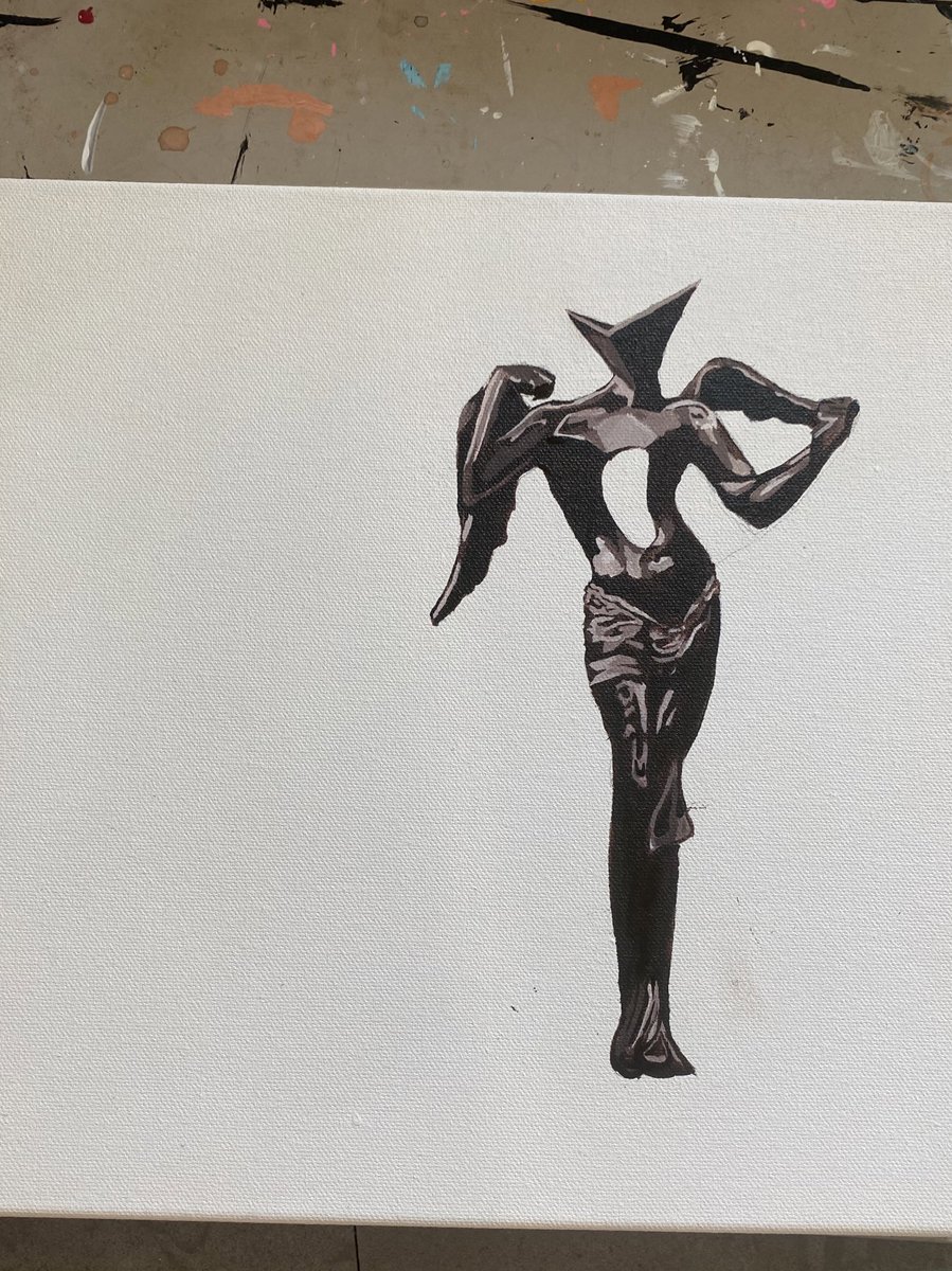 in_trusive_thot's tweet photo. painted a picture of dali's surrealist angel sculpture for my dad :) https://t.co/tIQmAIgbYV