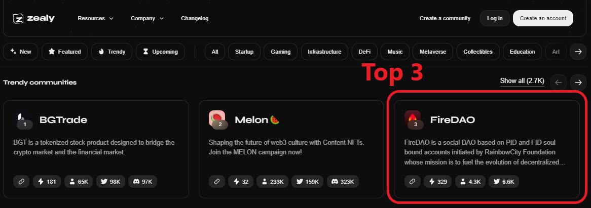 FireDAOlab's tweet photo. 🥉Remarkable Achievement for securing a spot in Zealy's Top 3!🚀

We're overflowing with gratitude for the incredible support and contributions from each and every one of you💕

🌟 If you haven't already joined #FireDAO's Zealy quest board, hurry up 
🔗 https://t.co/jjJyb4NY5l https://t.co/Y7HMxRxTpA