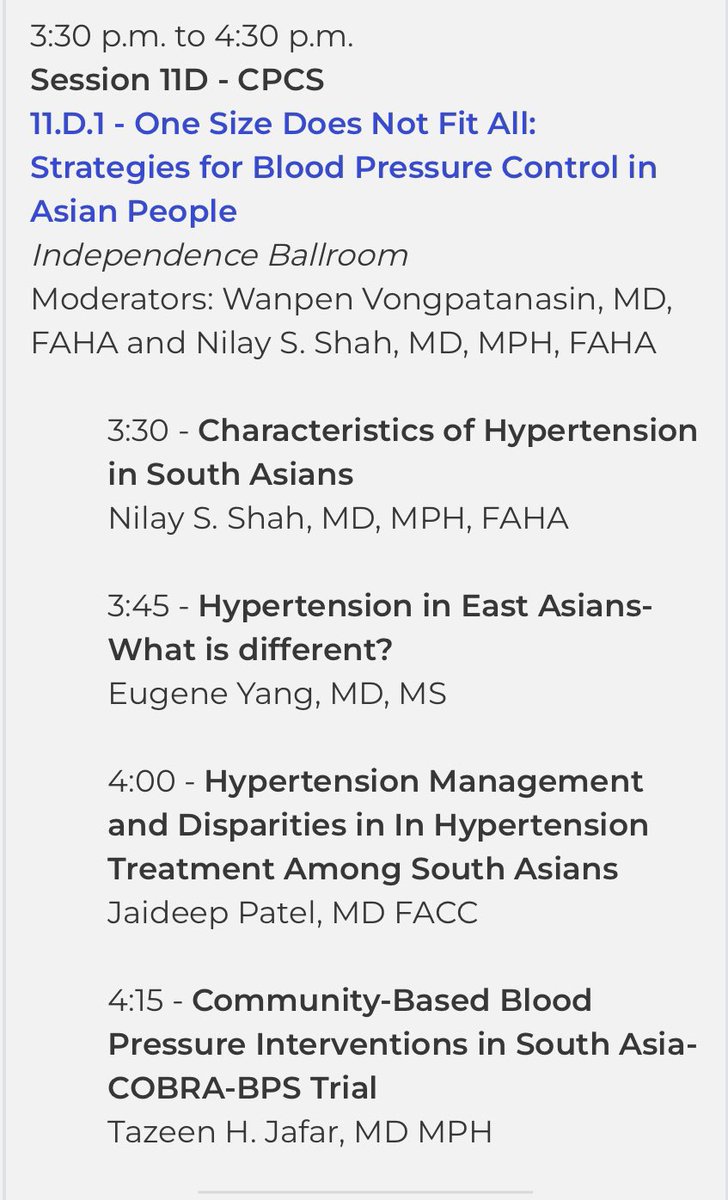 Looking forward to sharing the stage with some incredible researchers at #Hypertension23 where we discuss blood pressure management in Asian populations. Join us! 📍 Sheraton Hotel, Boston, MA 🗓️ 9/8/23 ⏰ 3:30-4:30 PM EST @NilayShahMDMPH @DrWanpen @DrEugeneYang Tazeen Jafar MD