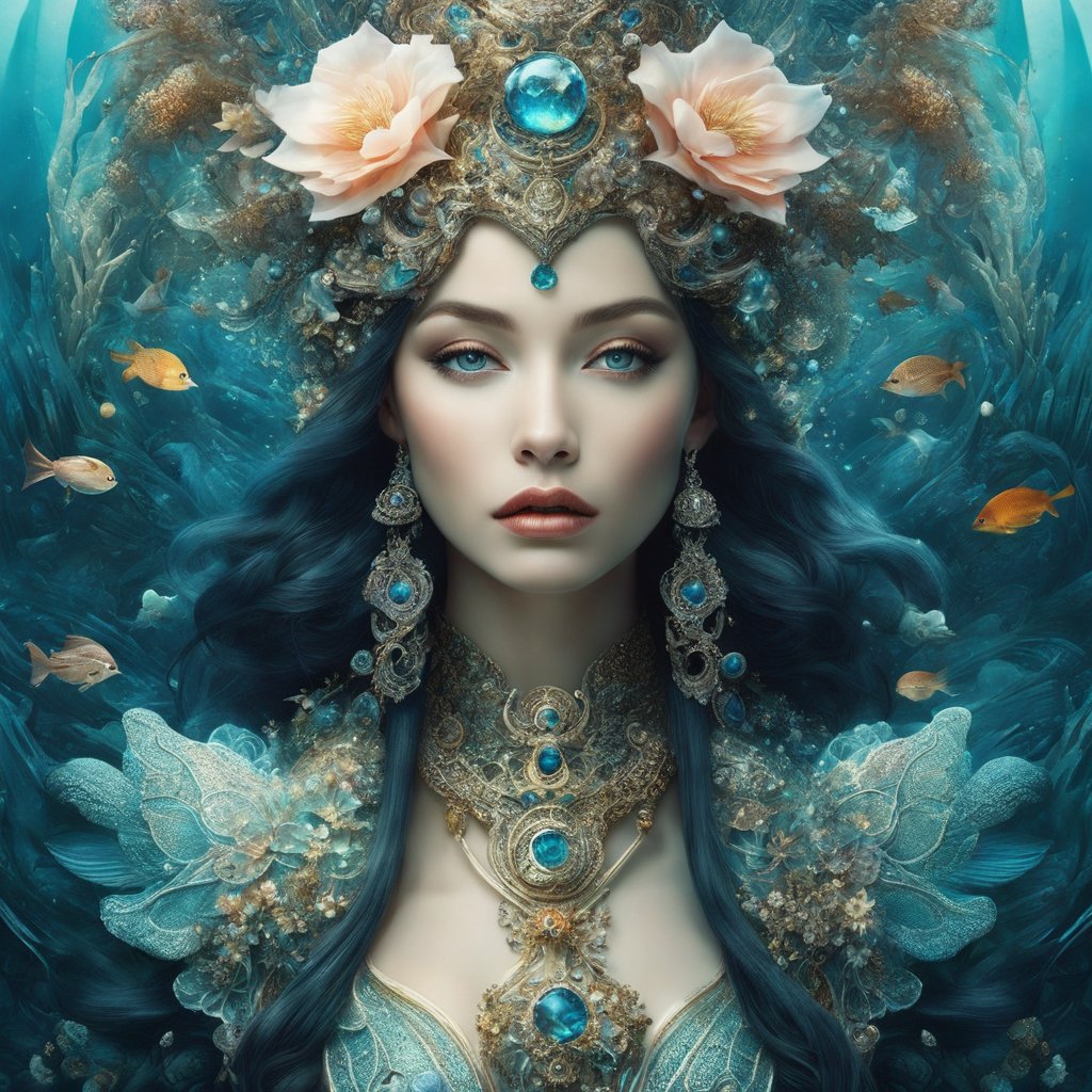 #fantasy #beauty #woman #flowerpunk #underwater #princess #beautiful #nft #nftmint #NFTDROPS #nftart #nftcommunity #opensea #nftcollector #aiart #aiartwork #AIArtGallery