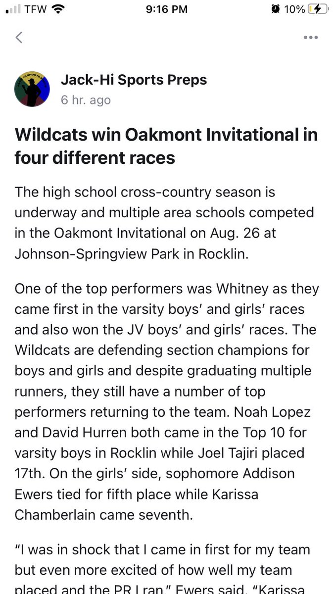 Aaron Jackson (@a2j15) on Twitter photo First XC post of the season. Check it out! <a href="/whitney__TF/">Whitney Track & Field</a> <a href="/WhitneyCats/">Whitney Athletics</a> <a href="/RocklinSports/">Rocklin High Sports</a> <a href="/WoodcreekSports/">Woodcreek Athletics</a> @WoodcreekADs <a href="/Woodcreek_HS/">Woodcreek High</a> First XC post of the season. Check it out! <a href="/whitney__TF/">Whitney Track & Field</a> <a href="/WhitneyCats/">Whitney Athletics</a> <a href="/RocklinSports/">Rocklin High Sports</a> <a href="/WoodcreekSports/">Woodcreek Athletics</a> @WoodcreekADs <a href="/Woodcreek_HS/">Woodcreek High</a>