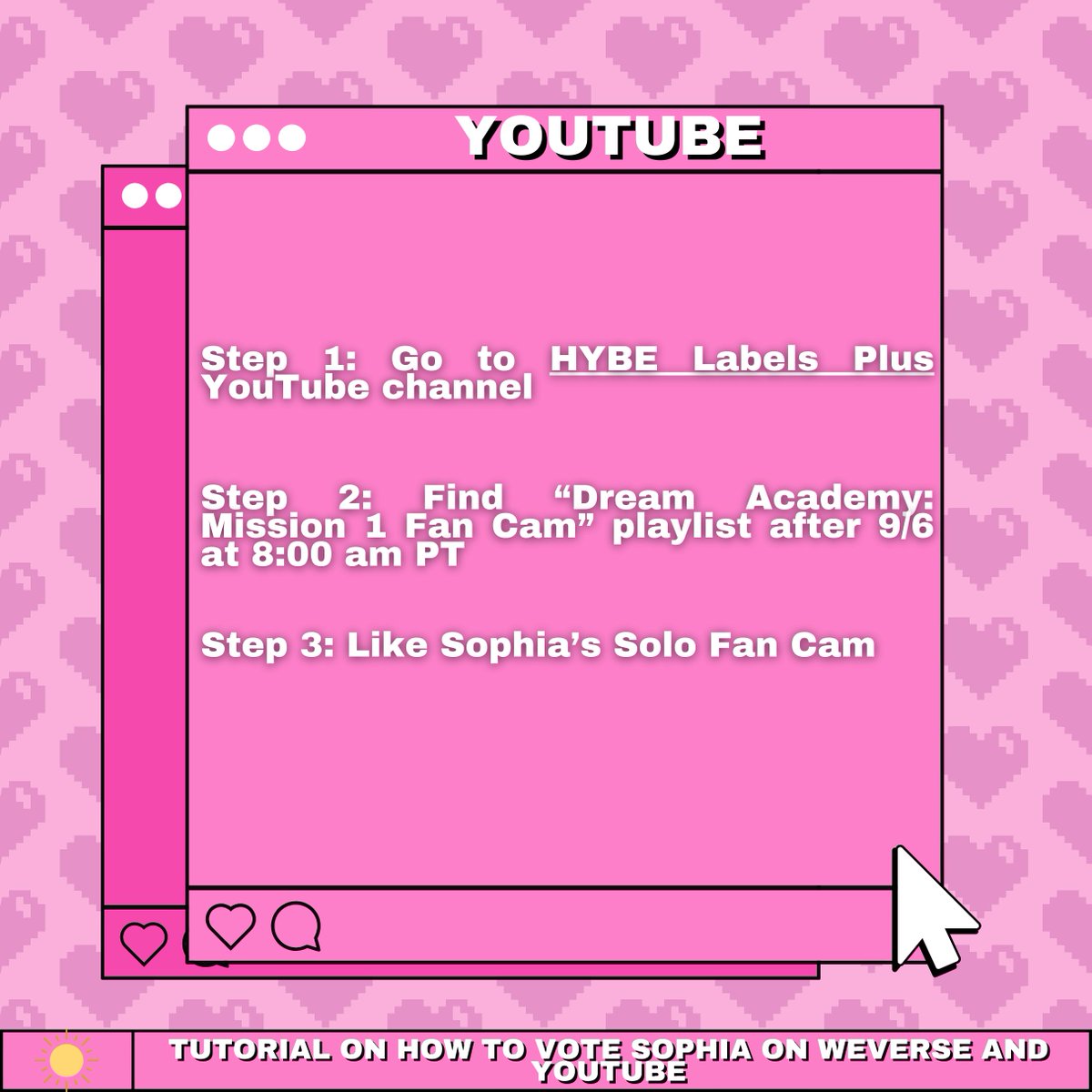 fififeed's tweet photo. ˏˋ°•*⁀➷ TUTORIAL ON HOW TO VOTE #SOPHIA ON WEVERSE AND YOUTUBE ˏˋ°•*⁀➷

#DREAMACADEMYHQ #HYBE #GEFFEN #HYBEGEFFEN https://t.co/8hpc68VlQr