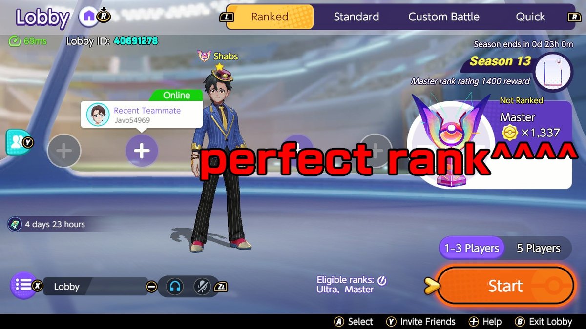 shabberwocky's tweet image. That&apos;s it, I have the perfect rank, can never play again #leet #PokemonUNITE #NintendoSwitch