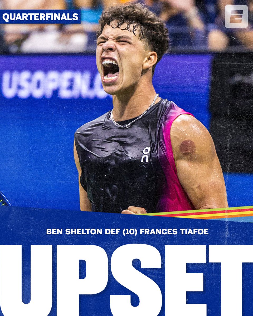 Ben Shelton becomes the youngest American male to reach the #USOpen semifinals since 1992‼️