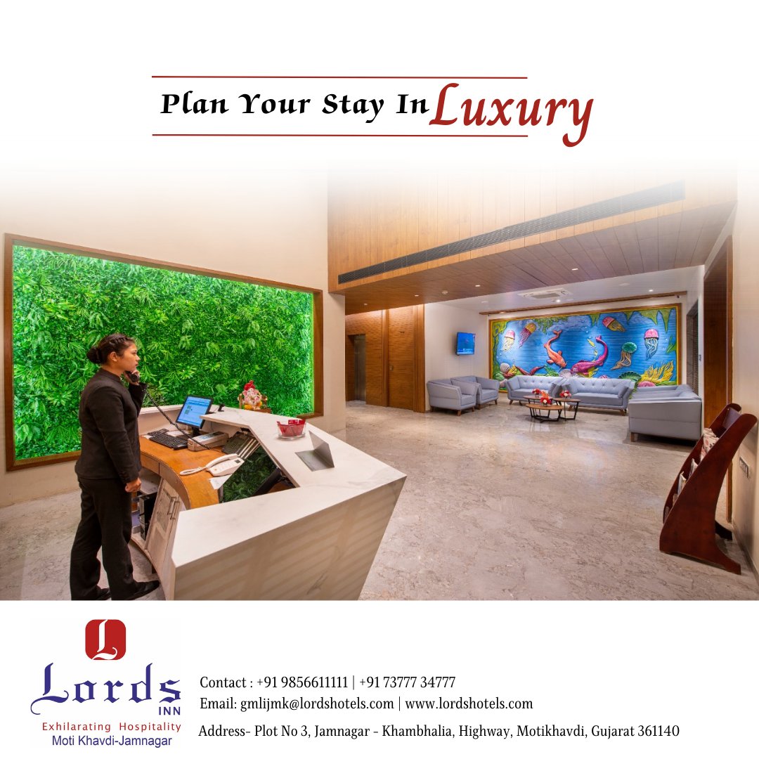 Experience the pinnacle of luxury at Lords Inn Jamnagar! 
.
Plan your stay with us and indulge in opulent comfort. Your unforgettable getaway awaits! 

#LordsHotelsAndResorts #Jamnagar #perfectdestination #comfortstay #luxury  #hospitality #relax  #staycation 
 #hotelbooking
