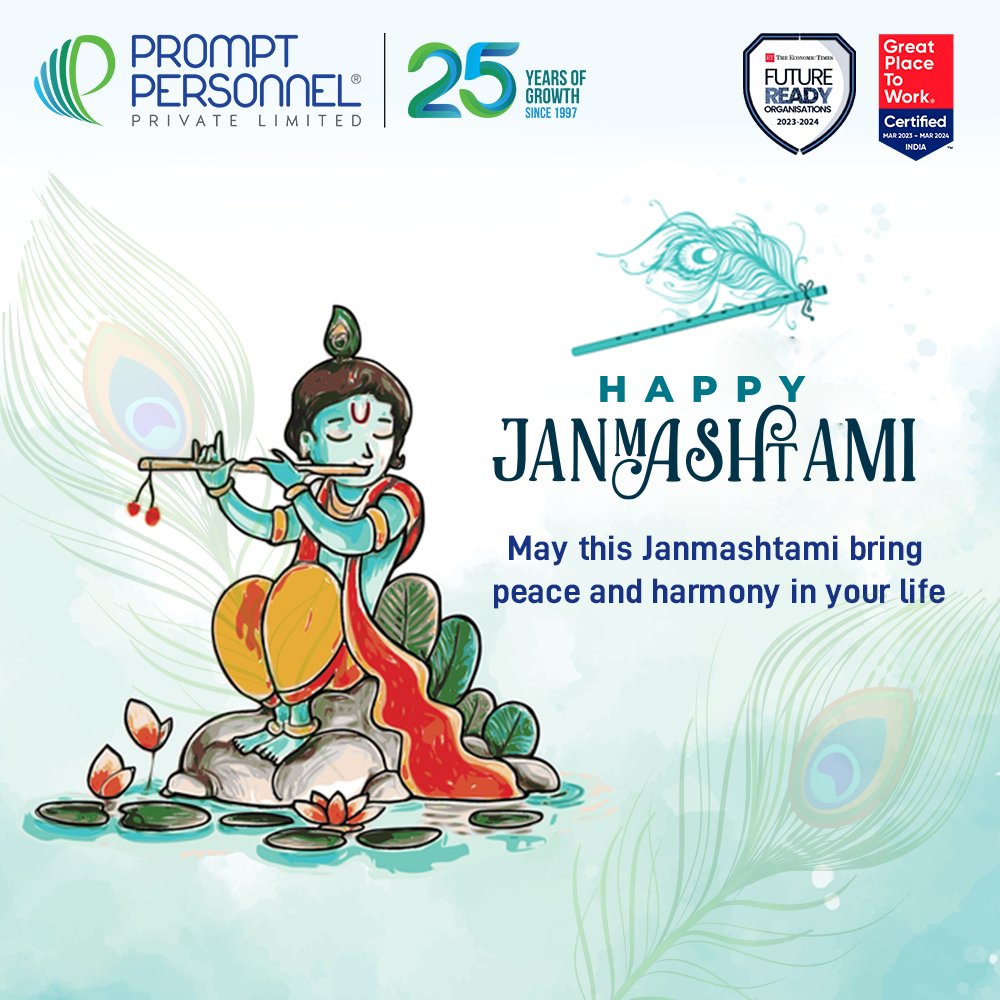 🙏🕉️ May your team's unity and dedication mirror Lord Krishna's grace this Janmashtami! 🙌✨ #Janmashtami2023 #KrishnaVibes #WorkplaceHarmony #CelebrateUnity #TeamSpirit #DivineDance #WeArePrompt 🌟