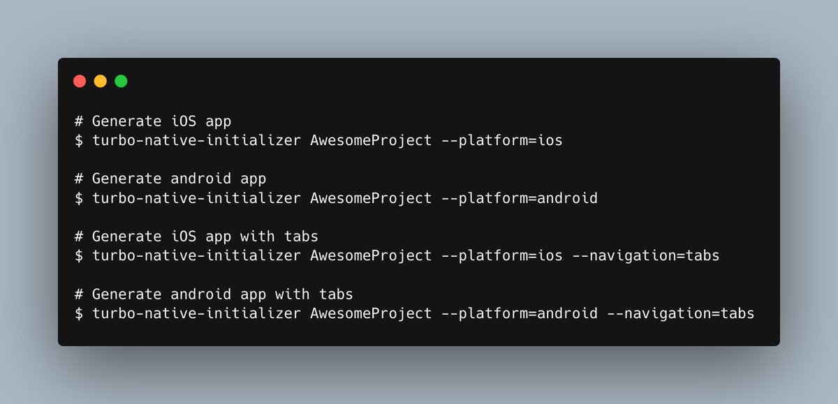 lazaronixon's tweet photo. TURBO-NATIVE-INITIALIZER is alive 📢
Generate Turbo iOS/Android apps from the command line in seconds. Soon I will record a video creating a contact app from scratch, client and server. #rails #turbo #hotwired
https://t.co/dCtezuEqR5 https://t.co/5YyxxsB9T1