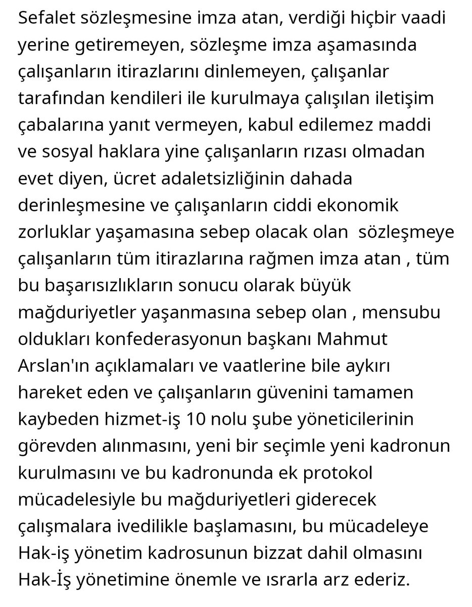 [BİT'li İşçiler Yazıyor...]

Hak-İş İstanbul 10'nolu şube başkanı, rezil bir sözleşmeye imza attıkları için en azından 2023 yılında bu döneme dek olan aidatları almayacaklarını belirtmişti.

Şimdi bu sözden vazgeçti. Haklarımız için mücadele eden bir yönetim ve sendika istiyoruz.