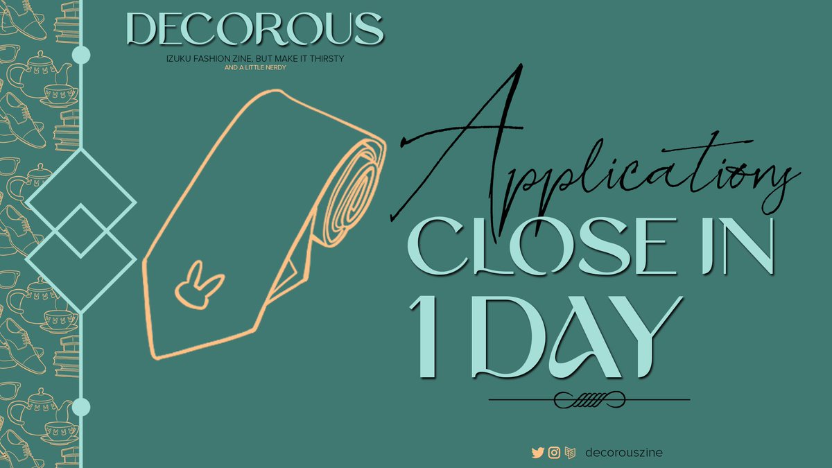 1 DAY LEFT✨ 

It's the final call for contributor applications! Don't miss out. Applications close tomorrow, Sept. 9th at 11:59pm ET!!

📚 Artists: forms.gle/m52XHbWJzGMxi2…
📸 Merch: forms.gle/unXzhEUetQTwBJ…
📝 Writers: forms.gle/Tk1Tn1HzLwXKwi…

#dkfashionzine💚