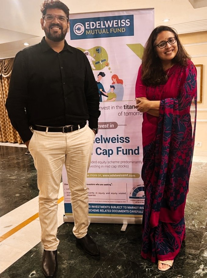 BTripathy89's tweet photo. With @iRadhikaGupta  Ji. Esteemed CEO Edelweiss Mutual Fund. Maam it was an honor having you &amp; matter of immense pleasure listening to you. We wish and look forward to see, hear &amp; learn from you in the future. Hope Bhubaneswar was nice with you. https://t.co/mc9peaX7Gx