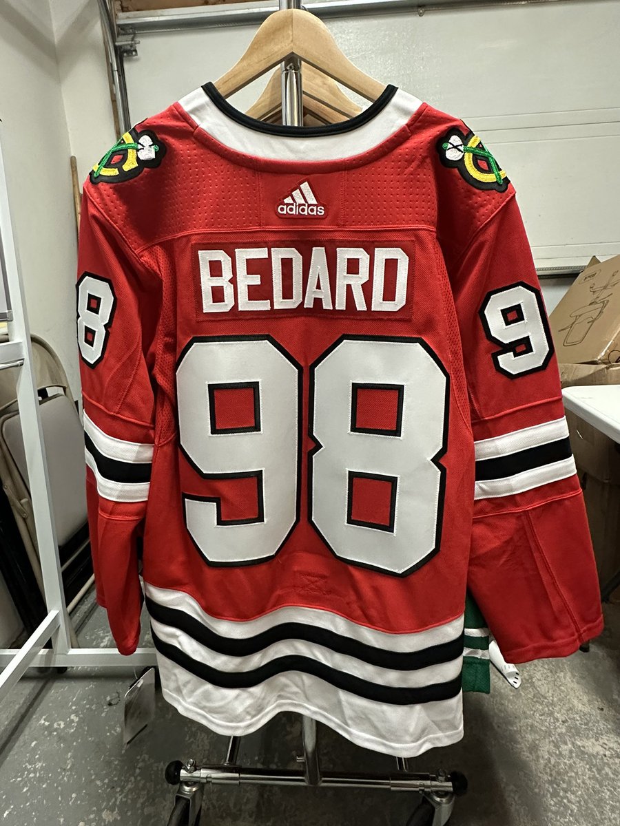 CONNOR BEDARD CHICAGO BLACKHAWKS AUTHENTIC ADIDAS JERSEY SIZE 46