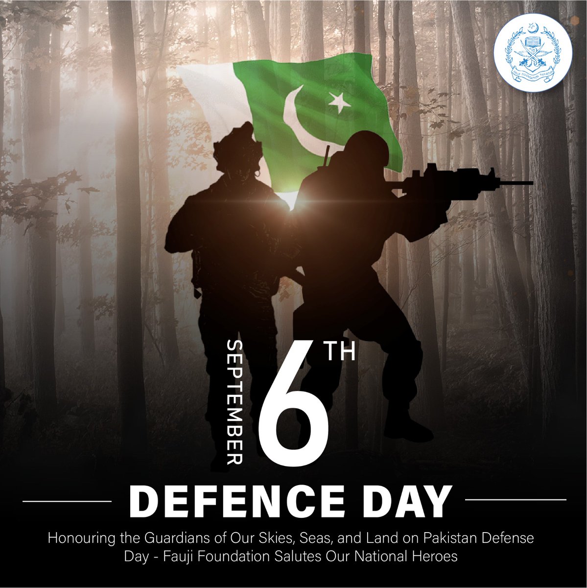 FaujiF_Official's tweet photo. Honouring the Guardians of Our Skies, Seas, and Land on Pakistan Defense Day - Fauji Foundation Salutes Our National Heroes!
#PakistanDefenseDay #FaujiFoundation #NationalHeroes #DefendersOfTheNation #PakistaniMilitary #PakDefence #PakArmy #PakNavy #PakAirForce https://t.co/w4zpPc2k5z