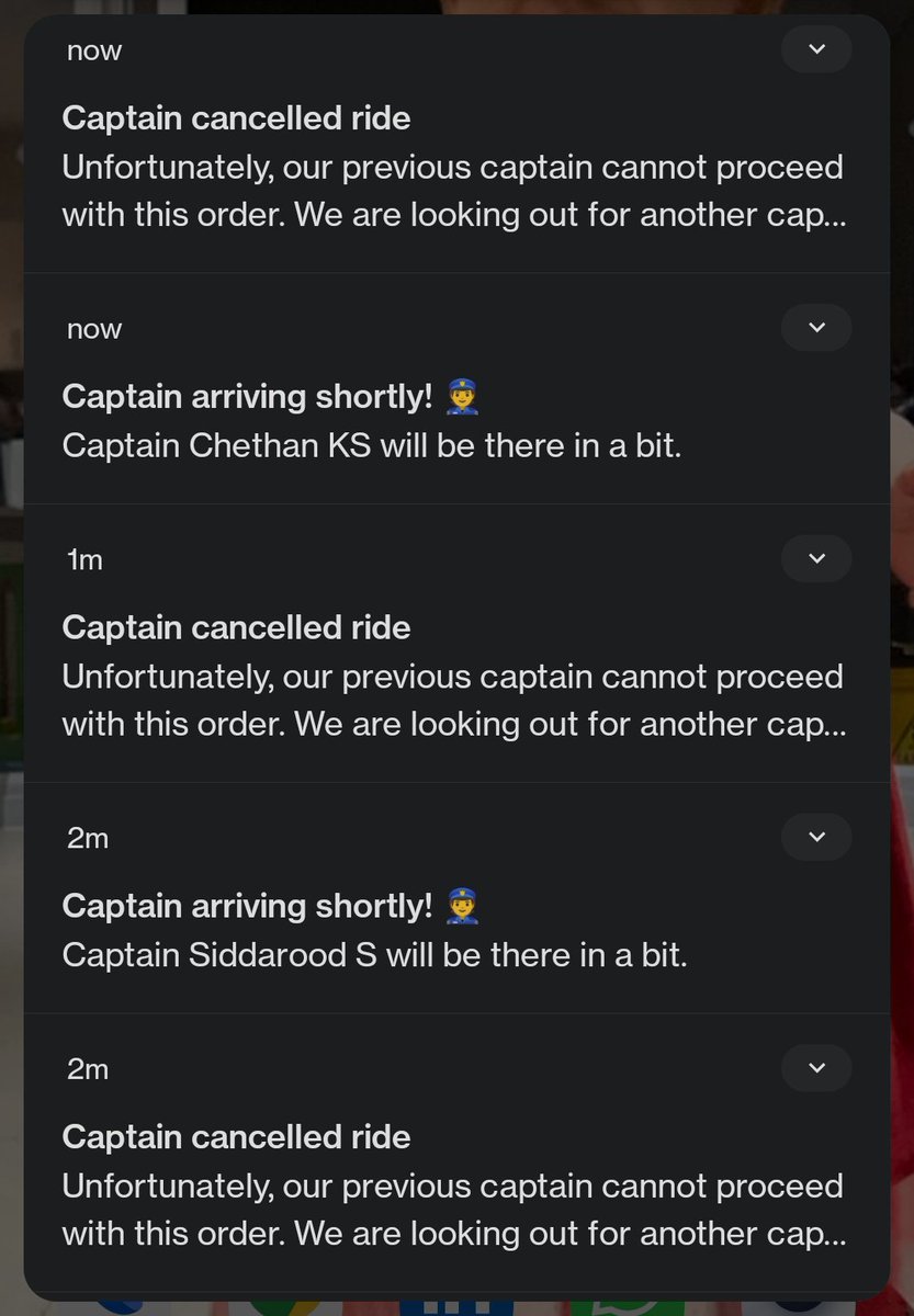 Praanesh_in's tweet photo. Watching notifications of booking a ride in #Bangalore is like sitting on the last over of Ind-Pak match biting nails... 😬 https://t.co/0fmE4UFVWH