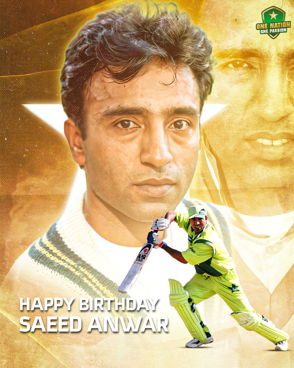 TheRealPCB's tweet photo. 🧢 302 international appearances
🏏 4,052 Test runs and 8,824 ODI runs 
🥇 20 ODI 💯s - Most for a 🇵🇰 batter
🥇 11 Test 💯s - Most for a 🇵🇰 opener
🌟 194 vs India in Chennai in 1997 - Highest individual ODI score for almost 13 years!

Happy birthday to Saeed Anwar 🎂 https://t.co/9iMNkX5OpL