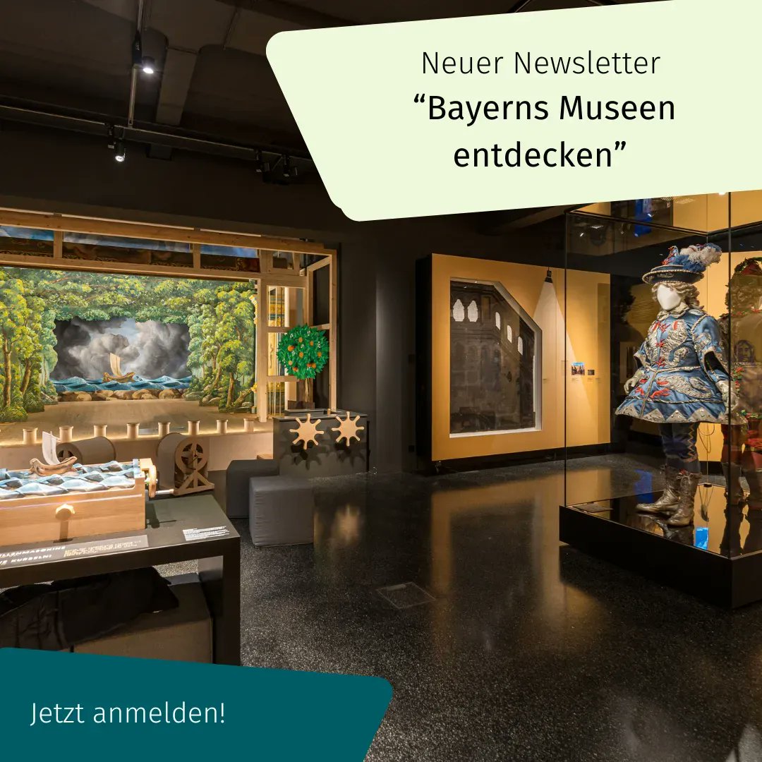 #Newsletter ✉️ Juhu endlich ist es soweit! In unserem neuen Newsletter „Bayerns Museen entdecken!” informieren wir dich zukünftig über Highlights und Geheimtipps der bayerischen Museumswelt. 
👉 Jetzt noch schnell anmelden! buff.ly/44BfT4d