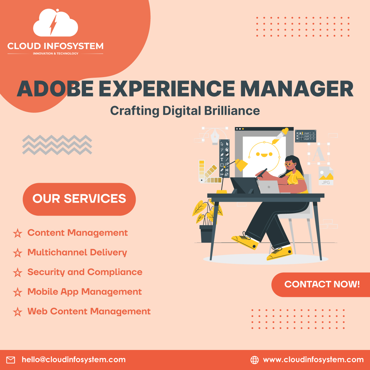 CloudInfoSyste1's tweet photo. Say Goodbye to content silos &amp; hello to AEM - your productivity booster and workflow streamliner! 📊📈🚀 

For More Details
Visit: https://t.co/Yx9XZJfgIZ
Mail To: hello@cloudinfosystem.com

#CloudInfosystem #AEM #AdobeExperienceManager #DigitalExperience #ContentManagement https://t.co/Bzkg681K4J