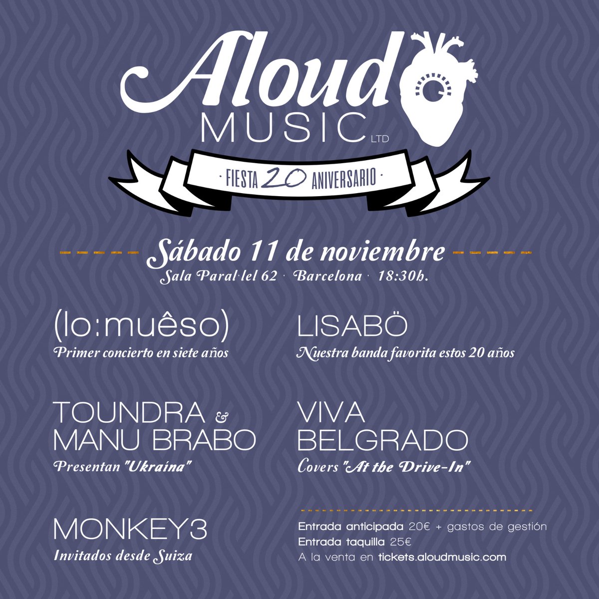 Toundra (@toundra) on Twitter photo Qué mejor ocasión que la fiesta del 20 aniversario de nuestros amigos de <a href="/AloudMusic/">Aloud Music Ltd</a> para estrenar nuestro show de Ukraína en Barcelona. 🔥
Entradas en tickets.aloudmusic.com
@ManuBrabo #toundra #ukraina #barcelona Qué mejor ocasión que la fiesta del 20 aniversario de nuestros amigos de <a href="/AloudMusic/">Aloud Music Ltd</a> para estrenar nuestro show de Ukraína en Barcelona. 🔥
Entradas en tickets.aloudmusic.com
@ManuBrabo #toundra #ukraina #barcelona